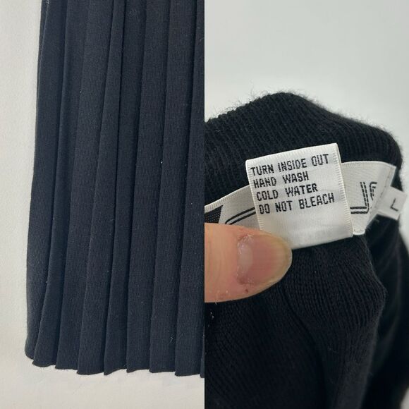 Vintage Chaus Black and Cream Wool Blend 3-Piece Knit Skirt Set - Picture 8 of 8